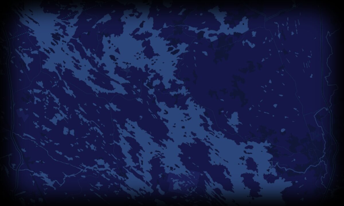 Map of the Muskoka lakes region showing Lake Joseph, Lake Rosseau, and Lake Muskoka